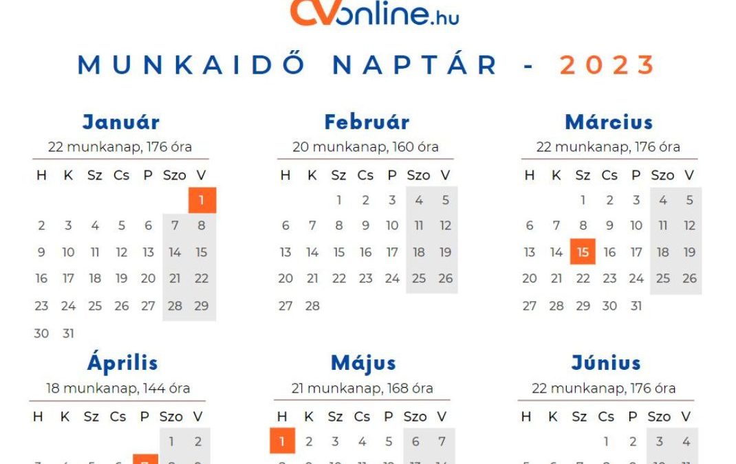Munkaidő naptár 2023: így alakulnak a munkaszüneti napok, ünnepnapok