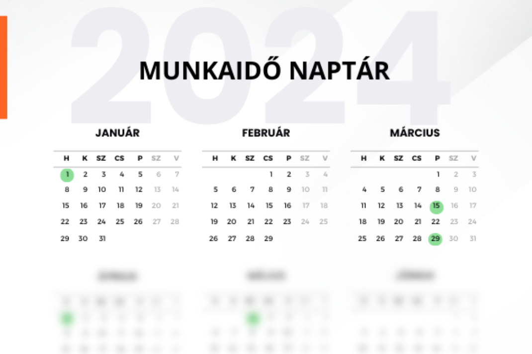 Munkaidő naptár 2024
