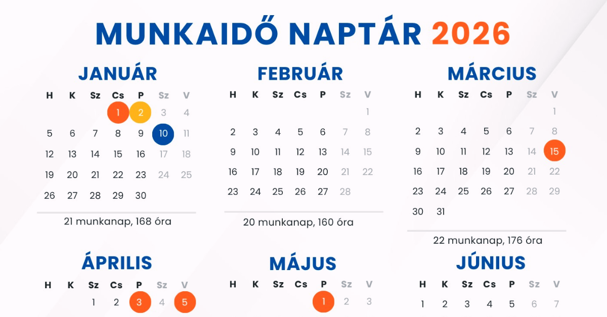 munkaidő naptár 2026